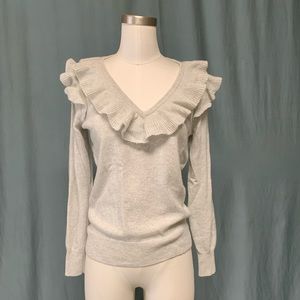 100% Cashmere Ruffled Sweater